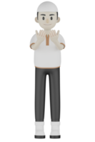 3d hombre musulmán aislado en ropa blanca png