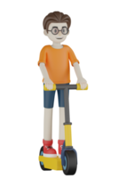 3d Isolated Men doing activities with orange clothes png