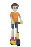 3d geïsoleerd mannen aan het doen activiteiten met oranje kleren png