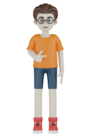 3d Isolated Men doing activities with orange clothes png