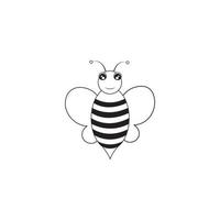 diseño de vector de logotipo de icono de abeja