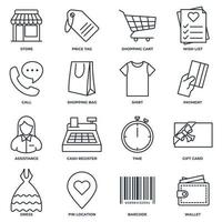 Set of Shopping malls icon logo vector illustration. Online supermarket pack symbol template for graphic and web design collection