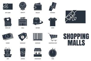 Set of Shopping malls icon logo vector illustration. Online supermarket pack symbol template for graphic and web design collection