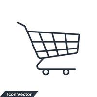 Ilustración de vector de logotipo de icono de carrito de compras. plantilla de símbolo de carrito de carro para la colección de diseño gráfico y web