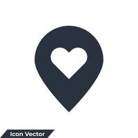 Ilustración de vector de logotipo de icono de ubicación de pasador. plantilla de símbolo de punto pin para la colección de diseño gráfico y web