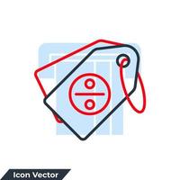 ilustración de vector de logotipo de icono de descuento. plantilla de símbolo de etiquetas de compras para la colección de diseño gráfico y web