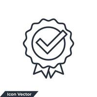 ilustración de vector de logotipo de icono de calidad. plantilla de símbolo de verificación de aprobación para la colección de diseño gráfico y web