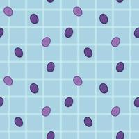 purple grape on blue stock fabric seamless pattern Gift Wrap wallpaper background vector