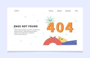 Web landing page with 404 not found error. Concept of web page connection error. Landing page design with geometric shape characters. Page not found business company template. Flat vector illustration