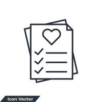 wish list icon logo vector illustration. Like document symbol template for graphic and web design collection