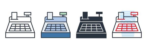 cash register icon logo vector illustration. Cashier machine symbol template for graphic and web design collection