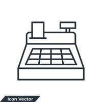 cash register icon logo vector illustration. Cashier machine symbol template for graphic and web design collection