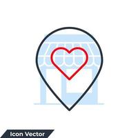 pin location icon logo vector illustration. Pin Point symbol template for graphic and web design collection