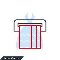 Ilustración de vector de logotipo de icono de cajero automático. tarjeta de crédito deslizándose desde la plantilla de símbolo de atm para la colección de diseño gráfico y web