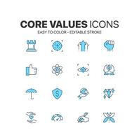 Core Values icon easy to color. Mission Integrity and Business Ethics symbol set vector