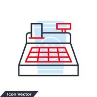 cash register icon logo vector illustration. Cashier machine symbol template for graphic and web design collection