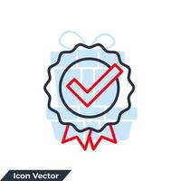 ilustración de vector de logotipo de icono de calidad. plantilla de símbolo de verificación de aprobación para la colección de diseño gráfico y web