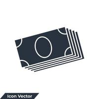 ilustración de vector de logotipo de icono de dinero. plantilla de símbolo de dinero en efectivo para la colección de diseño gráfico y web