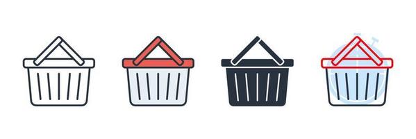 cesta icono logo vector ilustración. plantilla de símbolo de cesta para la colección de diseño gráfico y web