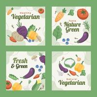 Vegetarian Day Social Media Post Template vector