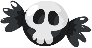 schattig tekenfilm kleurrijk halloween snoep skelet png