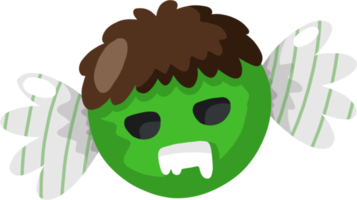 schattig tekenfilm kleurrijk halloween snoep zombie png