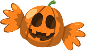 schattig tekenfilm kleurrijk halloween snoep pompoen png