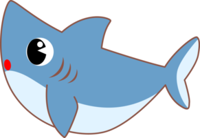 Cute Cartoon Sea Animal shark Character png