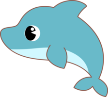 schattig tekenfilm zee dier dolfijn karakter png