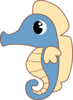 personagem de cavalo marinho de animal marinho bonito dos desenhos animados