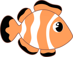 mignon, dessin animé, animal marin, clownfish, caractère png