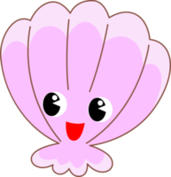 mignon, dessin animé, animal marin, coquillages, caractère png