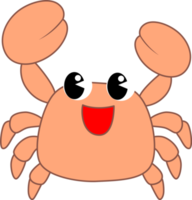 Cute Cartoon Sea Animal Crab Character png