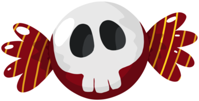 schattig tekenfilm kleurrijk halloween snoep skelet png