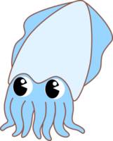 carino cartone animato mare animale calamaro personaggio