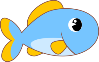 lindo personaje de dibujos animados de peces de animales marinos png