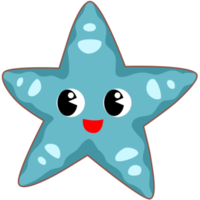 carino cartone animato mare animale stella marina personaggio png