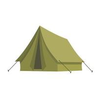 Green camping canvas tent. vector