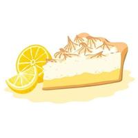 A slice of lemon pie with meringue.