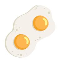 Two fried eggs on top. vector