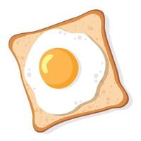 Fried egg on toast. An egg sandwich. vector