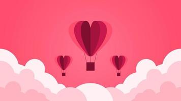 love baloon cloudy pink abstract bakcground design vector