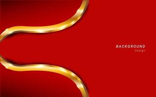 Luxury red gold shiny abstract background design vector