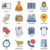 Set of Shopping malls icon logo vector illustration. Online supermarket pack symbol template for graphic and web design collection