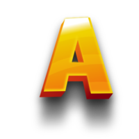 3D A Letter text png