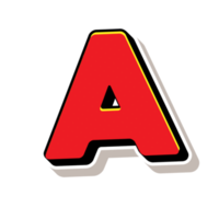 3D A Letter text png