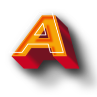 3D A Letter text png