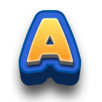 3D A Letter text png