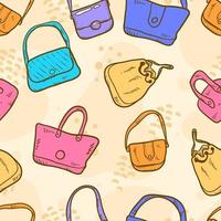 bolsos coloridos dibujados a mano moda de patrones sin fisuras vector