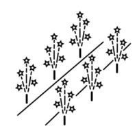 Fireworks icon. Fountain firework with sparkles. Linear vector icon.